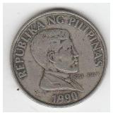 1990 Philippines 1 Piso Coin