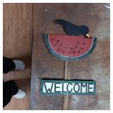 Crow & Watermelon Welcome Sign