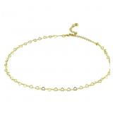 Italy 14K Gold Pl Sterling Chain Choker Necklace