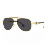 Versace Sunglasses Gold Frame Dark Grey Lenses