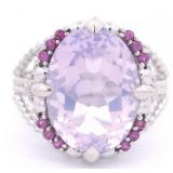 Judith Ripka Sterling Silver Rose Quartz Ring