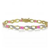 14K Yellow Gold Pl Opal & Diamond Bracelet