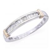 Vintage Genuine Diamond 10K White Gold Ring Band