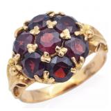 Antique 18K Yellow Gold Garnet Band Ring