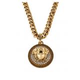 Versace Crystal Medusa Medallion Pendant Necklace