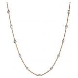 14k Gold Pl Sterling Diamond Cut Bead Necklace