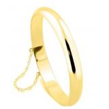 14K Gold Pl Sterling Silver 7MM Bangle Bracelet