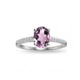 Alexandrite and White Topaz Sterling Silver Ring