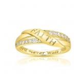 18k Gold Pl Engraved Faith Ring Band