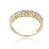 Genuine Diamond 18K Gold Pl Sterling Band Ring