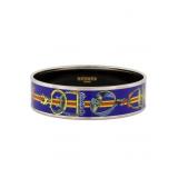 HERMES Wide Enamel Bangle Bracelet