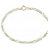 Italy 14K Gold Pl Sterling Diamond Cut Anklet