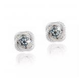 Genuine Blue Diamond 925 Sterling Stud Earrings