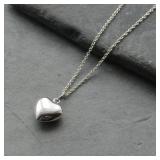 Italy Sterling Silver Heart Pendant Necklace