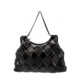 CHANEL Large Black Leather Shoulder Bag Tote