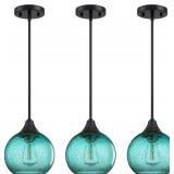 SEENMING HOUSE 3 Pack 1 Light Green Glass Pendant