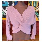 Moon And Madison Pink Knit Crop Top. XL