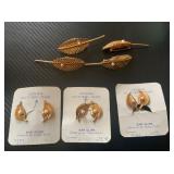 Genuine Cultured Pearl Earrings + Brooches