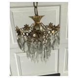 Chandelier Beaded Vintage BRASS Flower