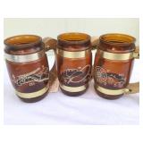 Siesta Ware Amber Brown Western Barrel Mugs