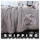 NEW Stripe Comforter Bedding Sets (Queen,Khaki)