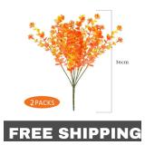 NEW Qty2 Artificial Fall Flowers UV Resistant