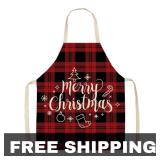 NEW Linen Merry Christmas Apron Home Kitchen Gifts