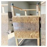 Qty 2 Wood Bin Tables with Rollers 49"x46"