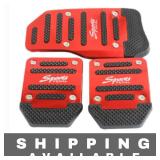 Qty3 Red Car Pedal Pads Kit, Manual Transmission