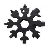 18-in-1 Snowflake Multi-Tool Screwdriver, Stainless Steel 18-1 Multitool Snow Tool (Black)