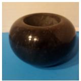 Black Gray Round Marbled Stone Tea Light Candle Holder Hand Crafted