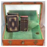 Wooded Box and Antique Books