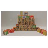 Vintage Wooden Alphabet Blocks 1950