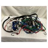 Large Lot of Bungee Cords and Ratchet Straps