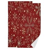 $17  Hand Towels 2 Pack Soft Luxury  Snowflakes On