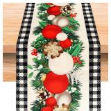 72 in Christmas Table Runner  Plaid 13 x 72