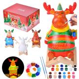EFLSJIO Paint Your Own Christmas Elk lamp kit