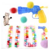 110 Balls Cat Toy Gun Launcher  1.2" Plush Balls f