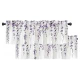 2 Pack Watercolor Purple Leaves Window Valance for