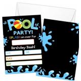 Pool Party Birthday Invitations for Boys Girls  Su