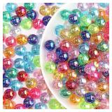 LadayPoa 200pcs 10mm Random Mixed Color Bubble Bea