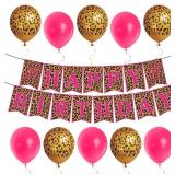 Leopard Party Decorations Set  Cheetah Happy Birth