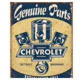 $28 Chevy Parts w/Pistons Metal Sign - 1 each