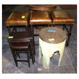 Round End Table, (3) Nesting Tables,
