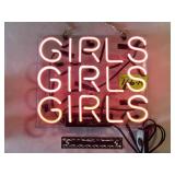 (2) Neon Signs; (1) "Girls Girls Girls",