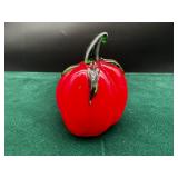 Glass Murano Style Fruit 4.5" Vine Tomato