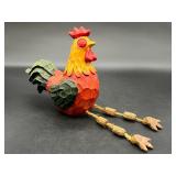 Cute Dangle Leg Chicken Rooster Shelf Sitter