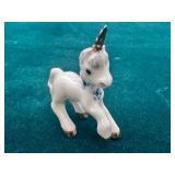 Miniature Porcelain Unicorn w/Hand Painted Flowers