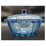 Vintage Blue Oyster & Pearl Lidded Candy Dish