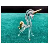 2.25" Miniature Vintage Blown Glass Unicorn